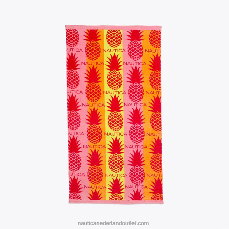 strandlaken met ananasprint boog bordeaux Nautica 0828F250 Heren