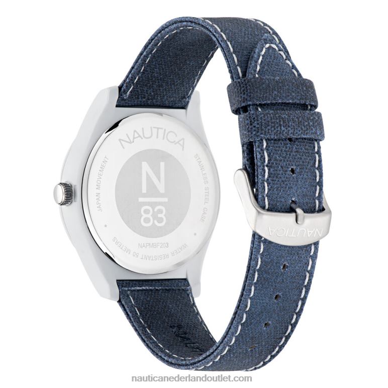 Mercury Bay canvas horloge met 3 wijzers multi Nautica 0828F346 Heren