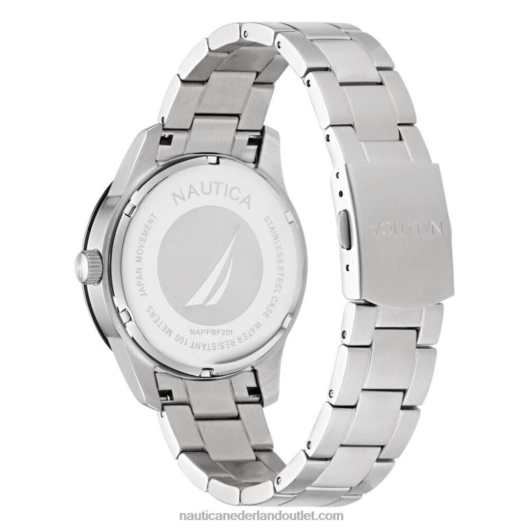 Pacific Beach roestvrijstalen horloge met 3 wijzers multi Nautica 0828F436 Heren