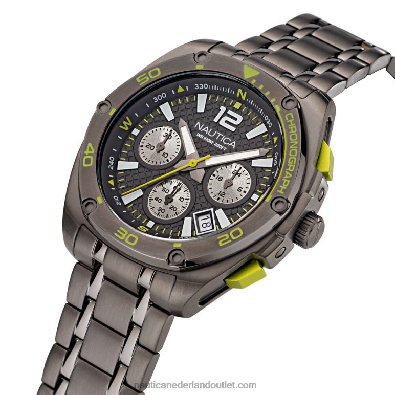 Tin Can Bay roestvrijstalen chronograaf horloge multi Nautica 0828F98 Heren