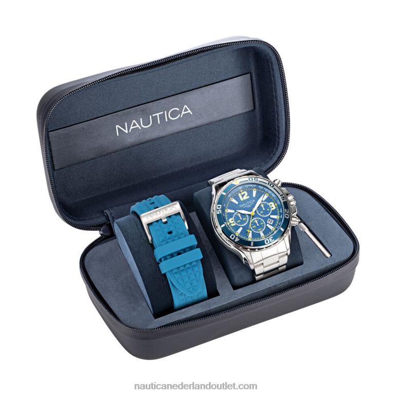 chronograaf horlogebox set multi Nautica 0828F317 Heren