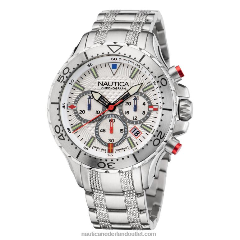 eerste roestvrijstalen en siliconen horlogebox set multi Nautica 0828F269 Heren