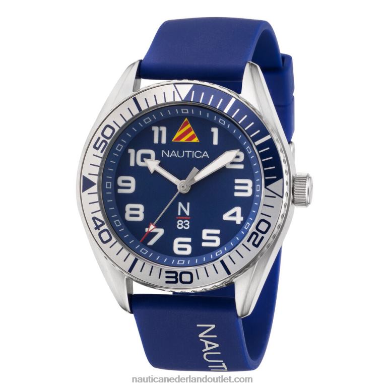 finn world siliconen horloge met 3 wijzers multi Nautica 0828F303 Heren