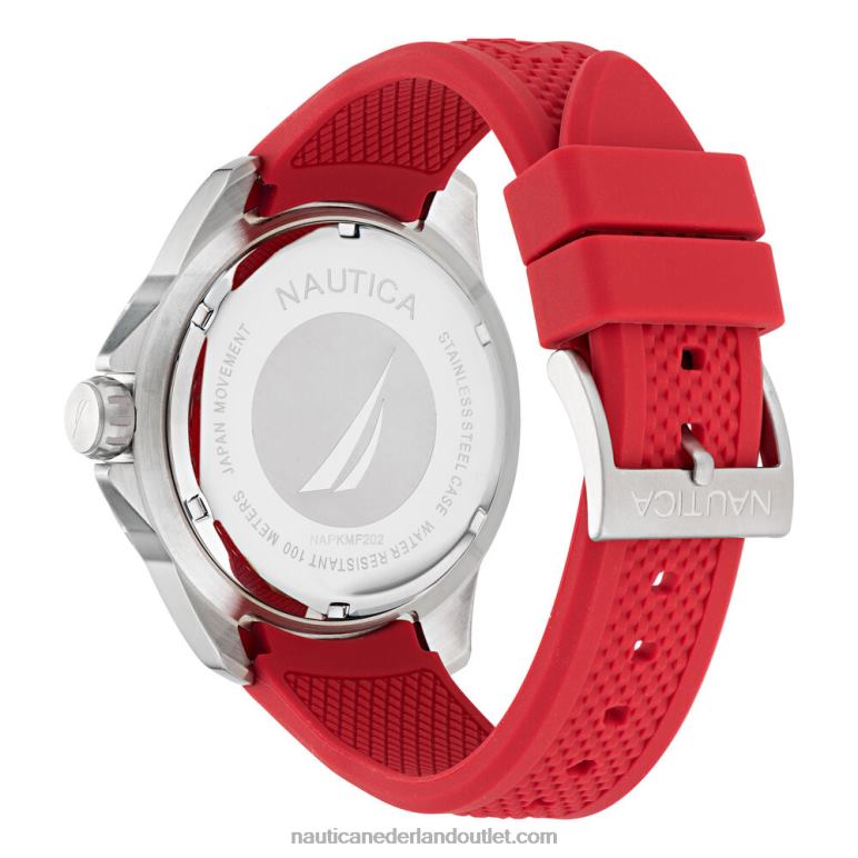 koh may bay siliconen horloge met 3 wijzers multi Nautica 0828F338 Heren