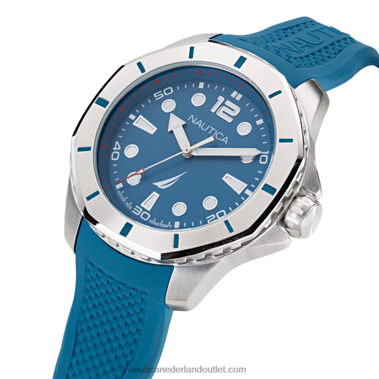 koh may bay siliconen horloge met 3 wijzers multi Nautica 0828F341 Heren