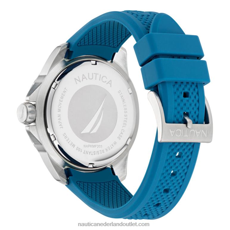 koh may bay siliconen horloge met 3 wijzers multi Nautica 0828F341 Heren