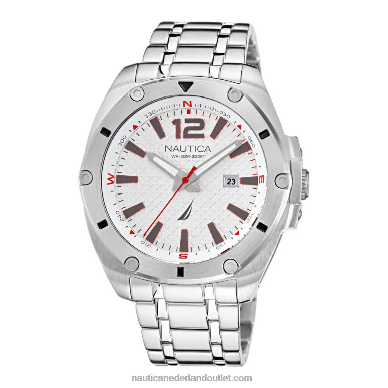 roestvrijstalen horloge met 3 wijzers multi Nautica 0828F354 Heren