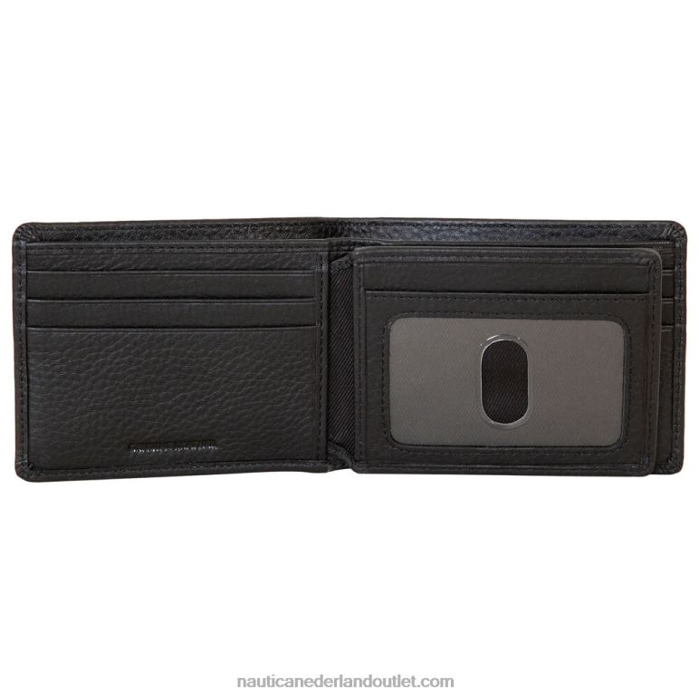 lederen portemonnee met extra capaciteit zwart Nautica 0828F239 Heren