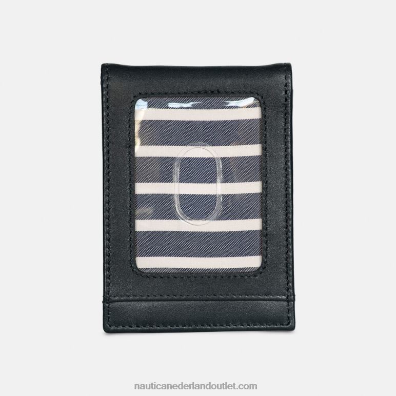 lederen voorvak portemonnee echt zwart Nautica 0828F333 Heren
