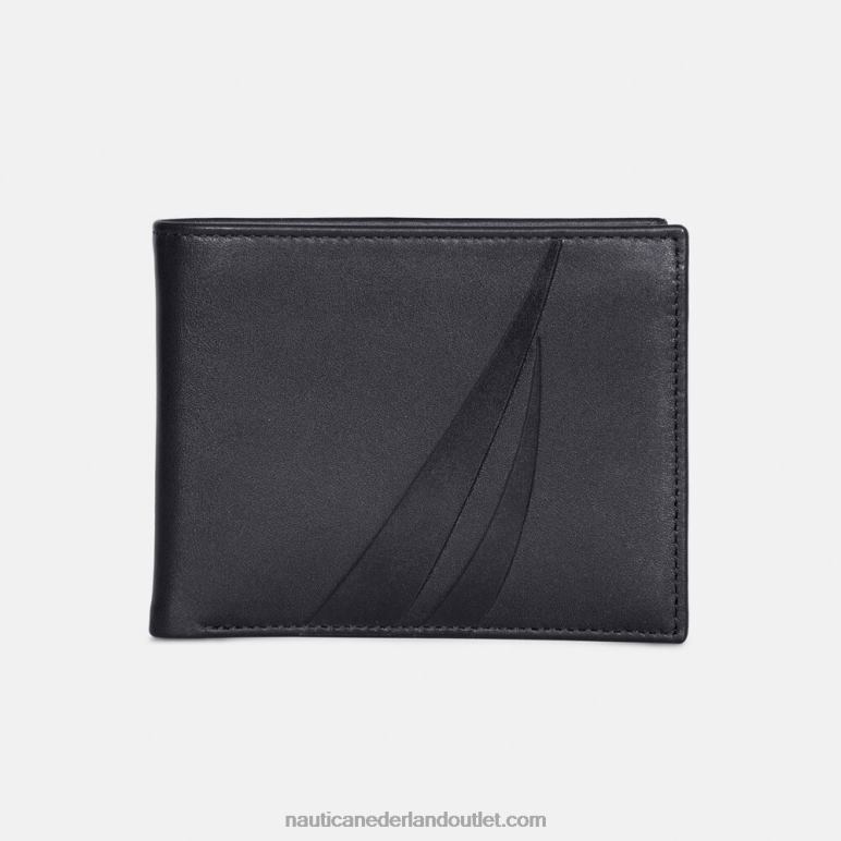 leren bifold portemonnee echt zwart Nautica 0828F226 Heren