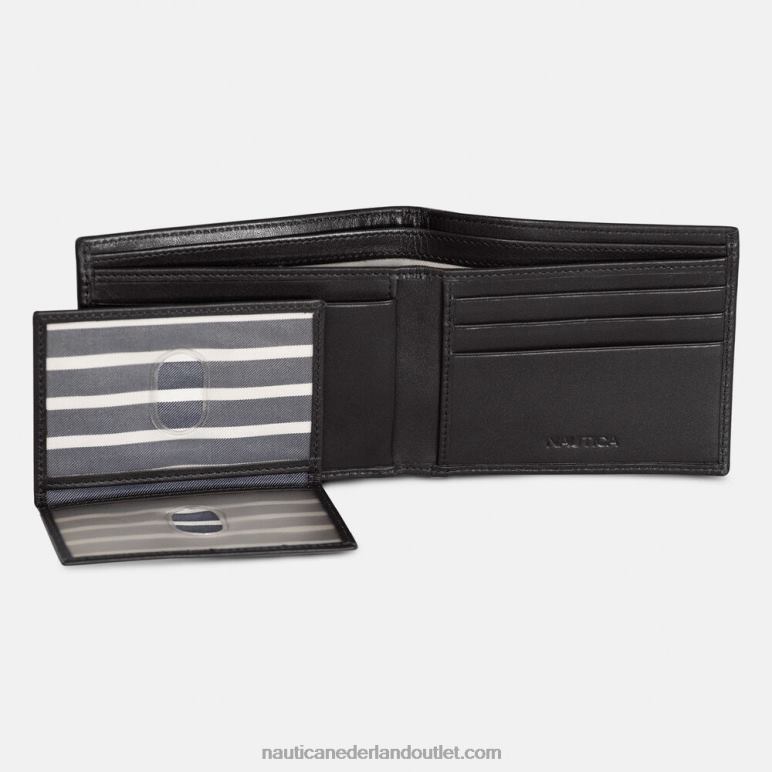 leren bifold portemonnee echt zwart Nautica 0828F226 Heren