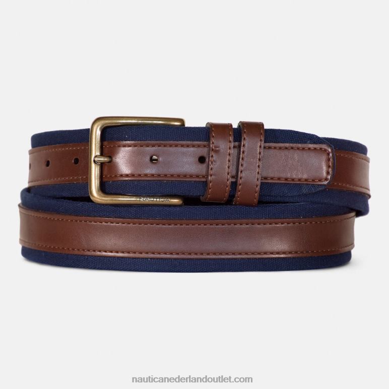 riem met imitatieleer afgezet bruine steen Nautica 0828F131 Heren