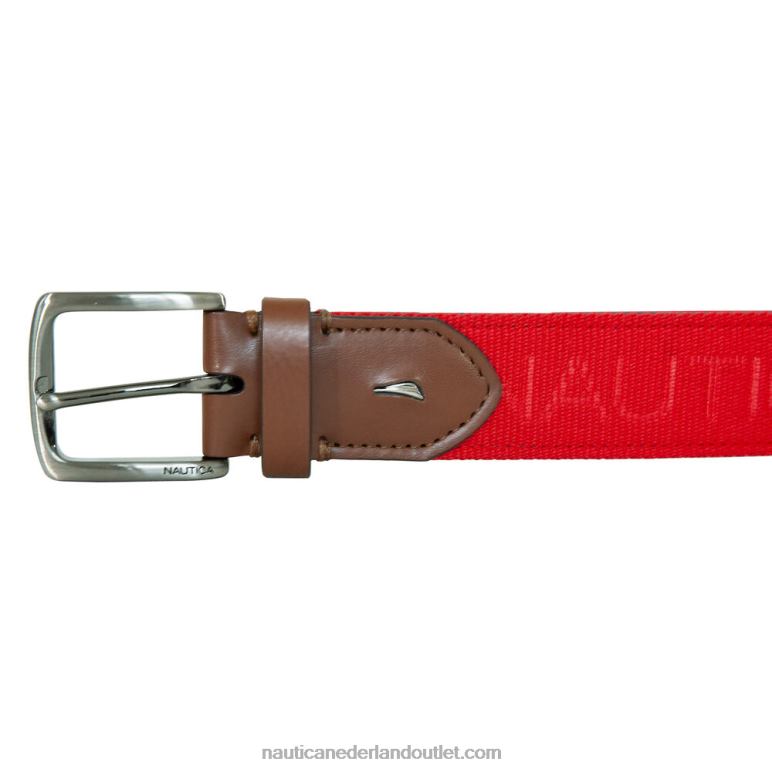 riem met logo-reliëf nautica rood/oranje Nautica 0828F164 Heren