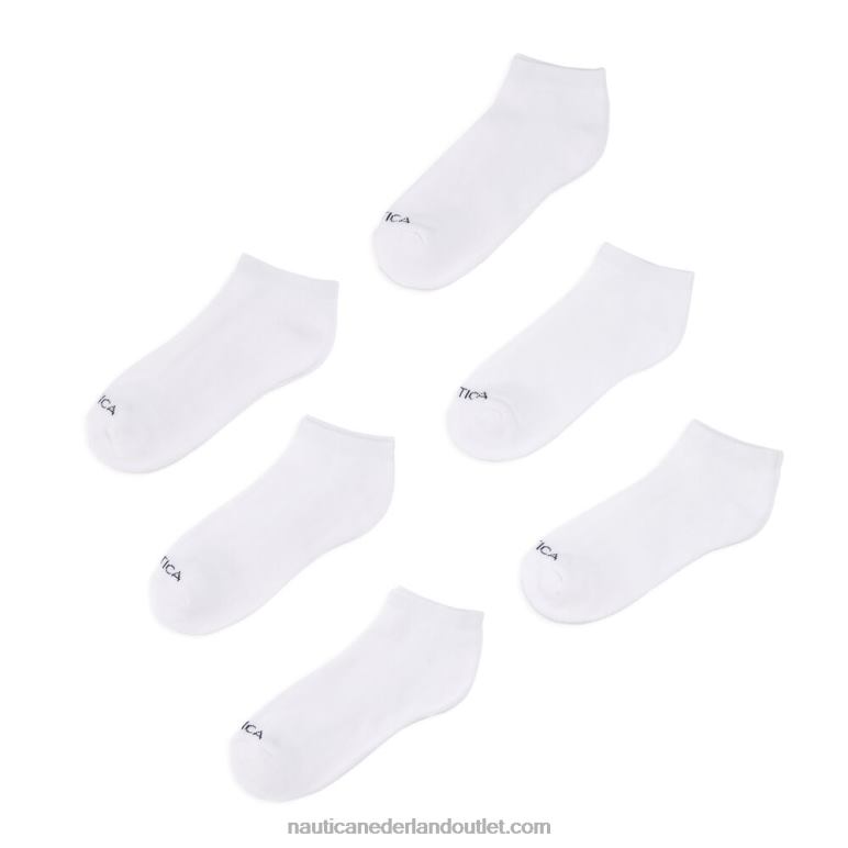 6-pack atletische kernsokken Helder wit Nautica 0828F141 Heren