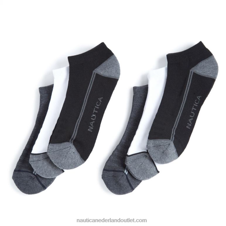 Set van 6 sokken met atletisch kernlogo echt zwart Nautica 0828F123 Heren