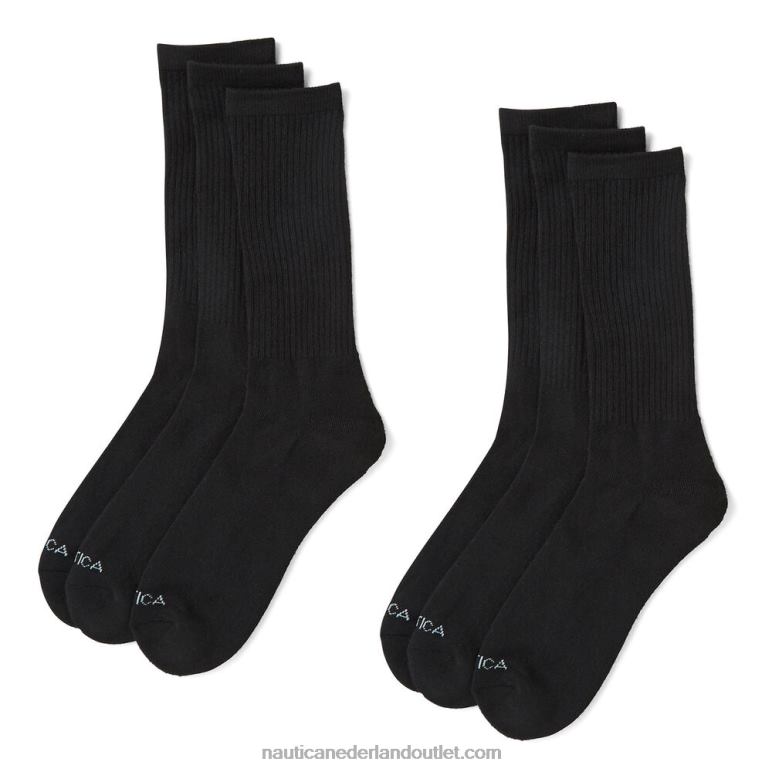 atletische crew sokken 5-pack zwart Nautica 0828F62 Heren