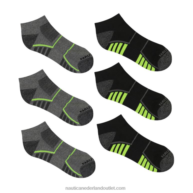 atletische laag uitgesneden badstof sokken 6-pack multi Nautica 0828F118 Heren