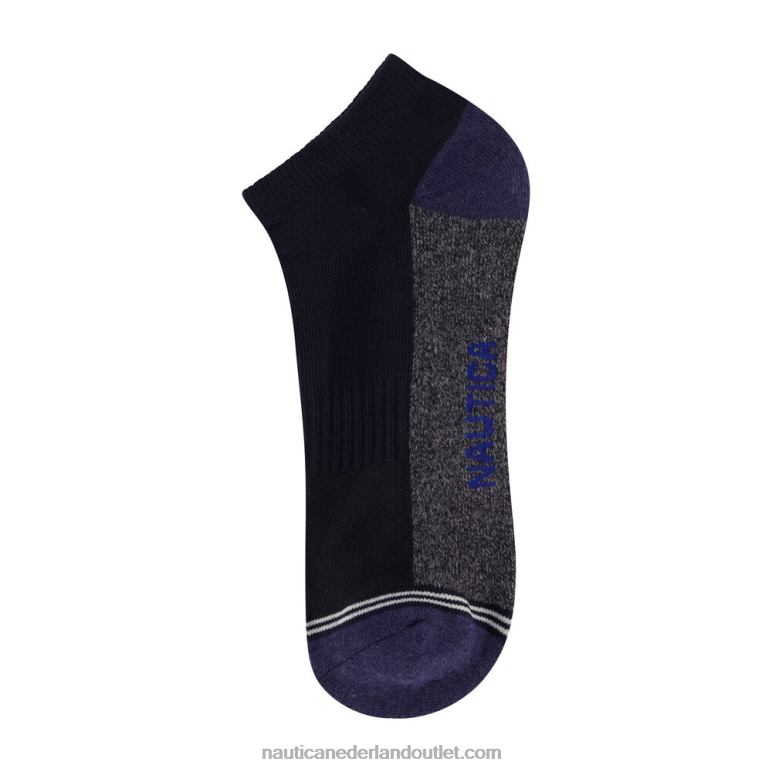 atletische laag uitgesneden sokken 6-pack zwarte onyx Nautica 0828F114 Heren