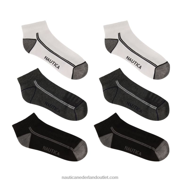 kwartsokken atletisch logo 6-pack zwarte onyx Nautica 0828F194 Heren