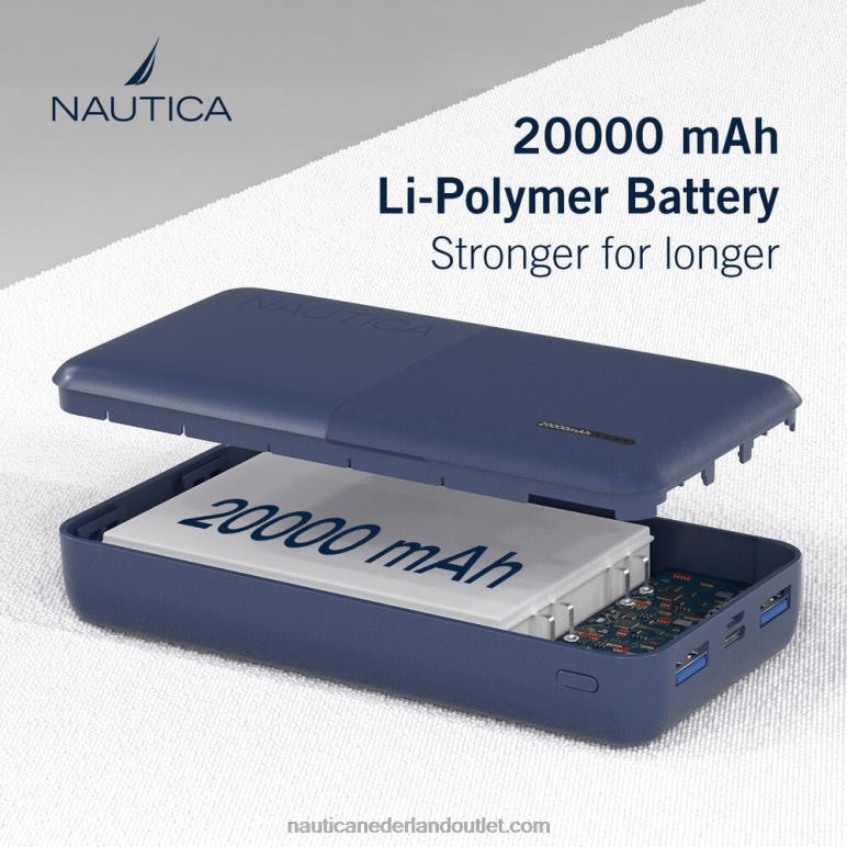 20000 mah snelle draagbare oplader antieke whitewash Nautica 0828F300 Heren