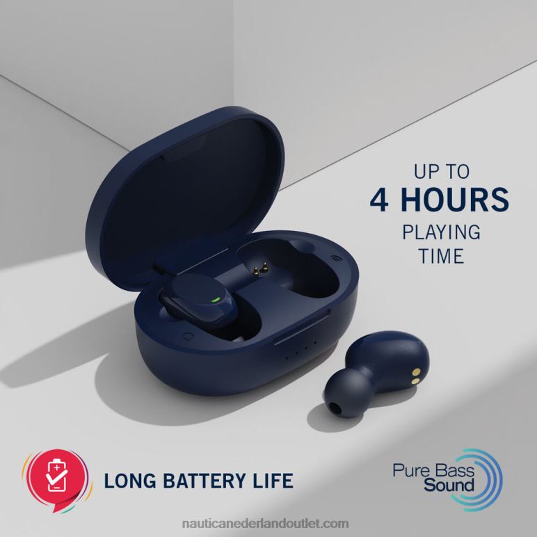 t120 echte draadloze oordopjes met oplaadetui lichtblauw Nautica 0828F285 Heren