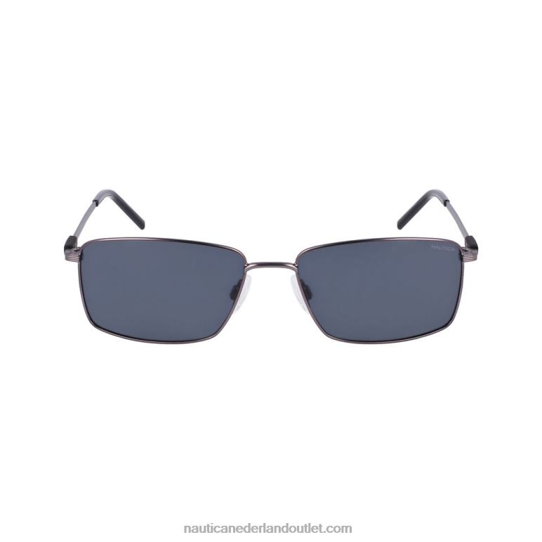 anker rechthoekige zonnebril gunmetal grijs Nautica 0828F297 Heren