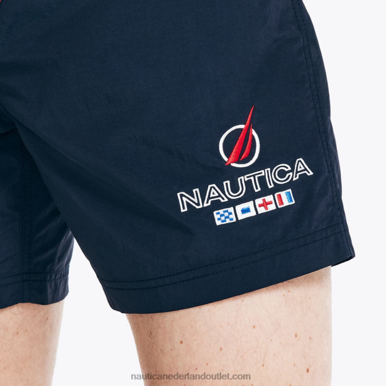 15 cm erfgoed gestreepte sneldrogende zwembroek marine Nautica 0828F138 Heren