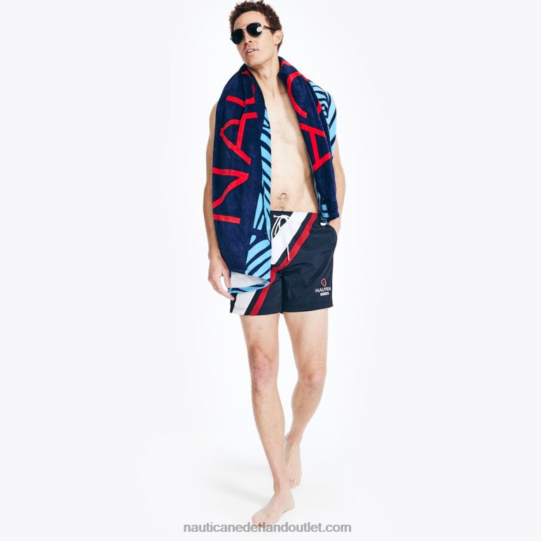 15 cm erfgoed gestreepte sneldrogende zwembroek marine Nautica 0828F138 Heren