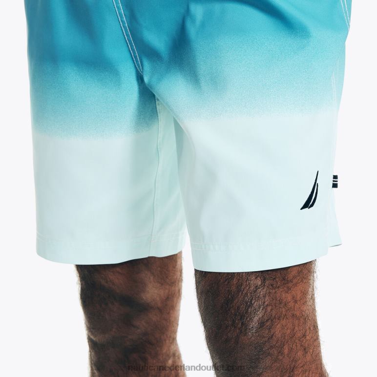 20 cm grote en lange, duurzaam vervaardigde ombre zwembroek met kleurvlakken Helder wit Nautica 0828F569 Heren