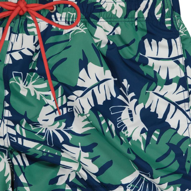 20 cm grote en lange, duurzaam vervaardigde sneldrogende zwembroek met print landgoed blauw Nautica 0828F238 Heren