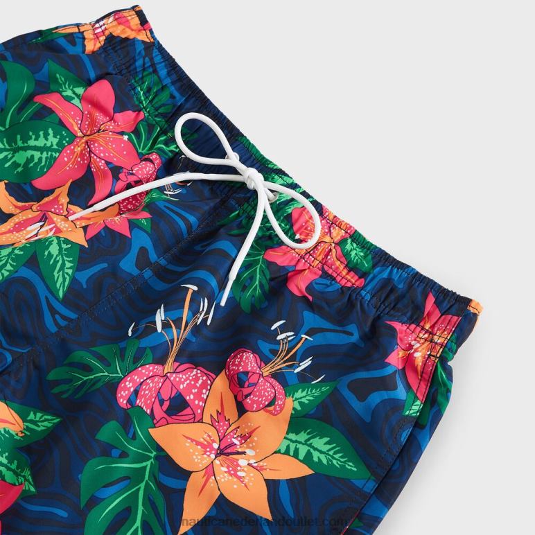 20 cm grote en lange zwembroek met bloemenprint en camouflageprint landgoed blauw Nautica 0828F650 Heren