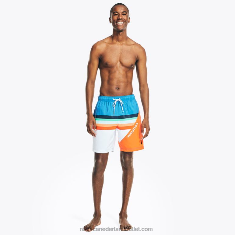 8 "gestreepte sneldrogende zwembroek lokken rood Nautica 0828F609 Heren