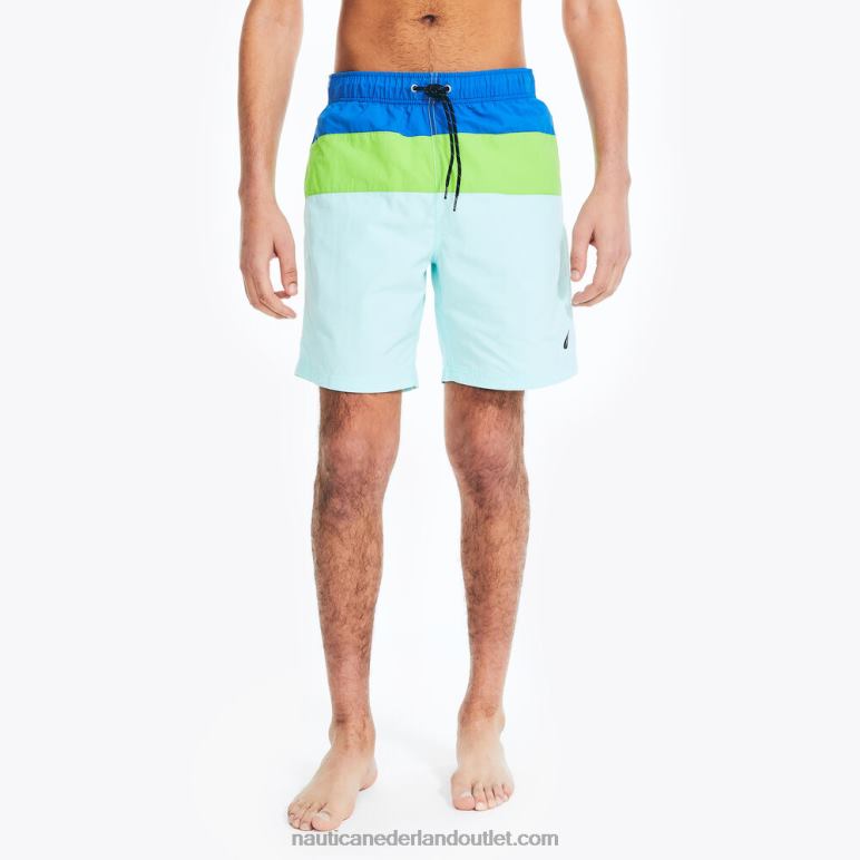 big & tall tri-block sneldrogende zwembroek echte marine Nautica 0828F397 Heren