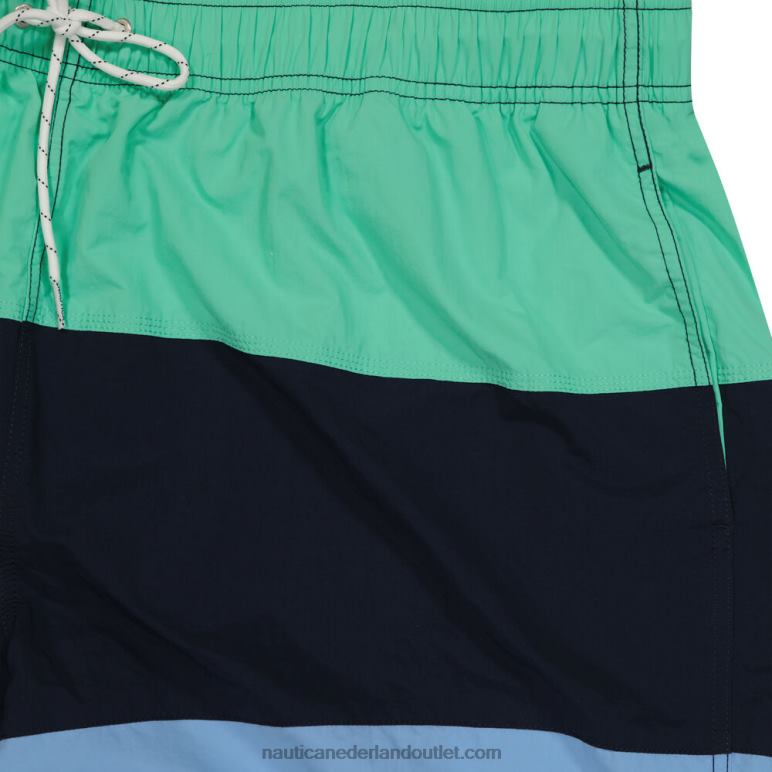 big & tall tri-block sneldrogende zwembroek mint lente Nautica 0828F299 Heren