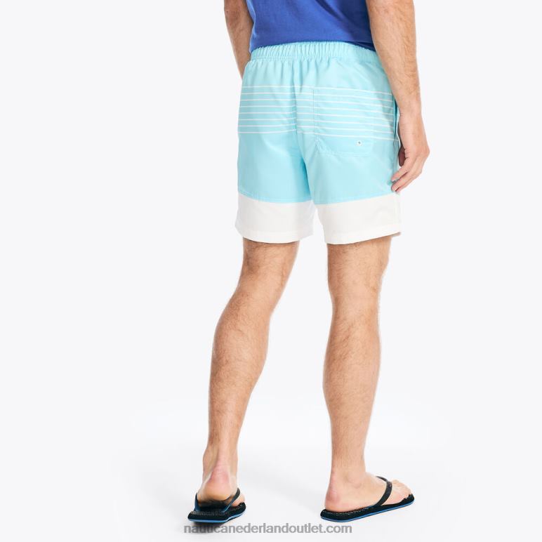 duurzaam vervaardigde 6 \"gestreepte sneldrogende zwembroek engel blauw Nautica 0828F358 Heren