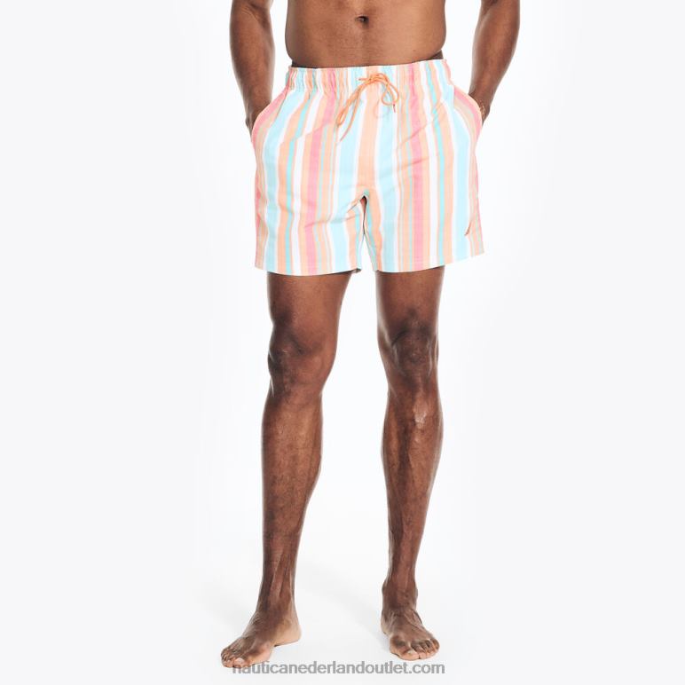 duurzaam vervaardigde 6 "verticale streep sneldrogende zwembroek orchidee roze Nautica 0828F159 Heren