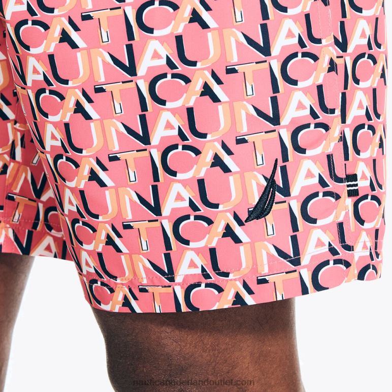 duurzaam vervaardigde sneldrogende zwembroek van 20 cm met logo theebes Nautica 0828F444 Heren