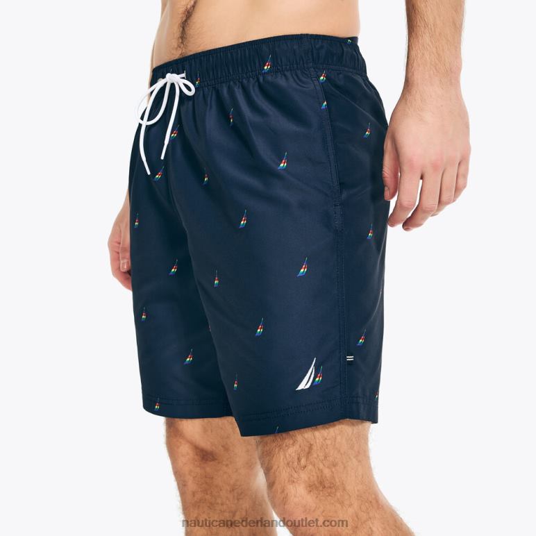 trotse duurzaam vervaardigde zwembroek van 20 cm met j-klasse print marine Nautica 0828F259 Heren