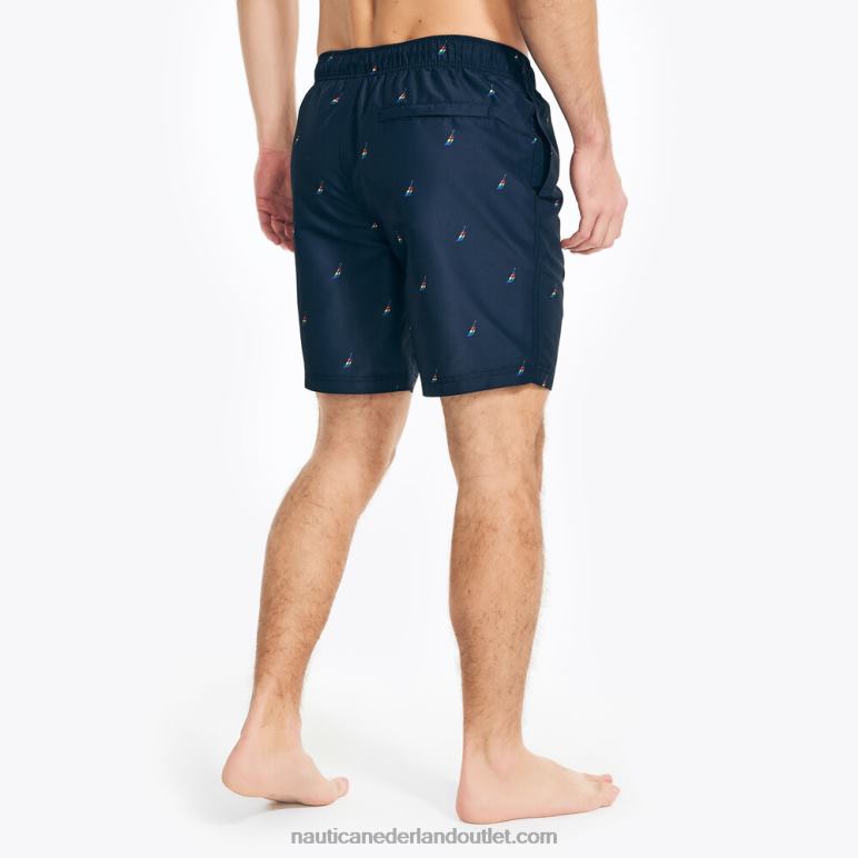 trotse duurzaam vervaardigde zwembroek van 20 cm met j-klasse print marine Nautica 0828F259 Heren