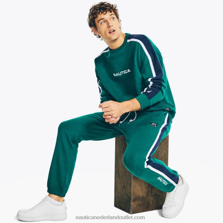 big & tall duurzaam vervaardigde colorblock broek kosmische varen Nautica 0828F608 Heren