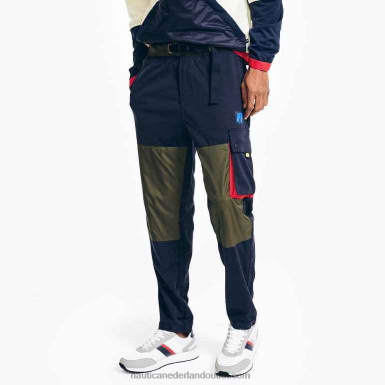 duurzaam vervaardigde mixed media broek marine Nautica 0828F342 Heren