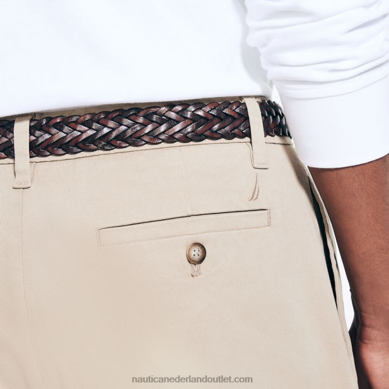 geplooide broek met klassieke pasvorm echt kaki Nautica 0828F34 Heren