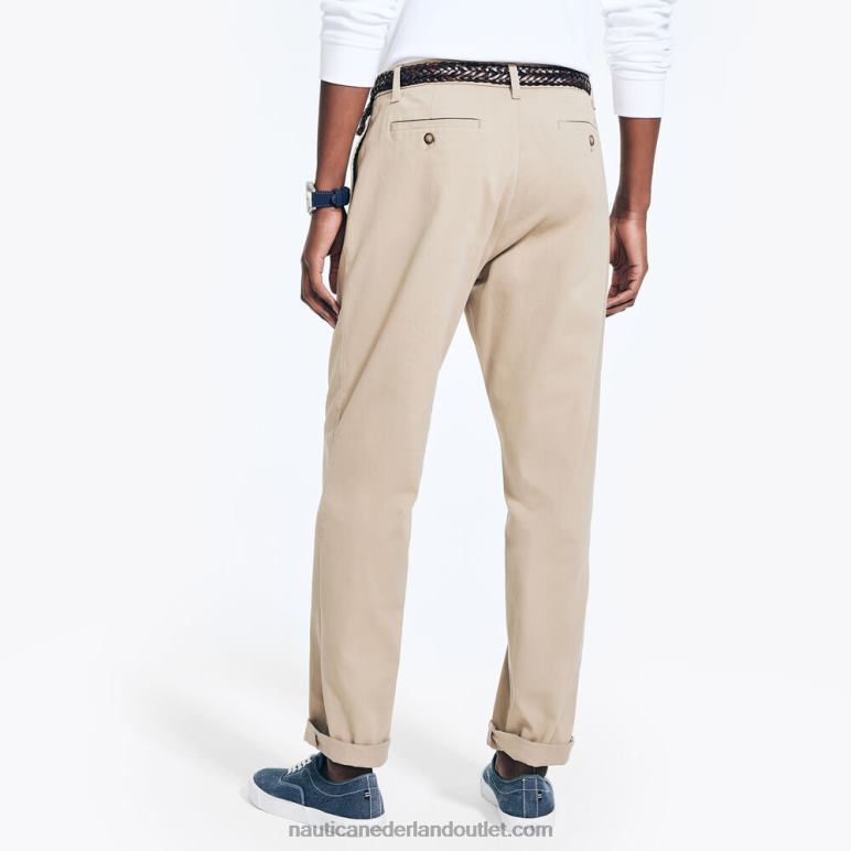 geplooide broek met klassieke pasvorm echt kaki Nautica 0828F34 Heren
