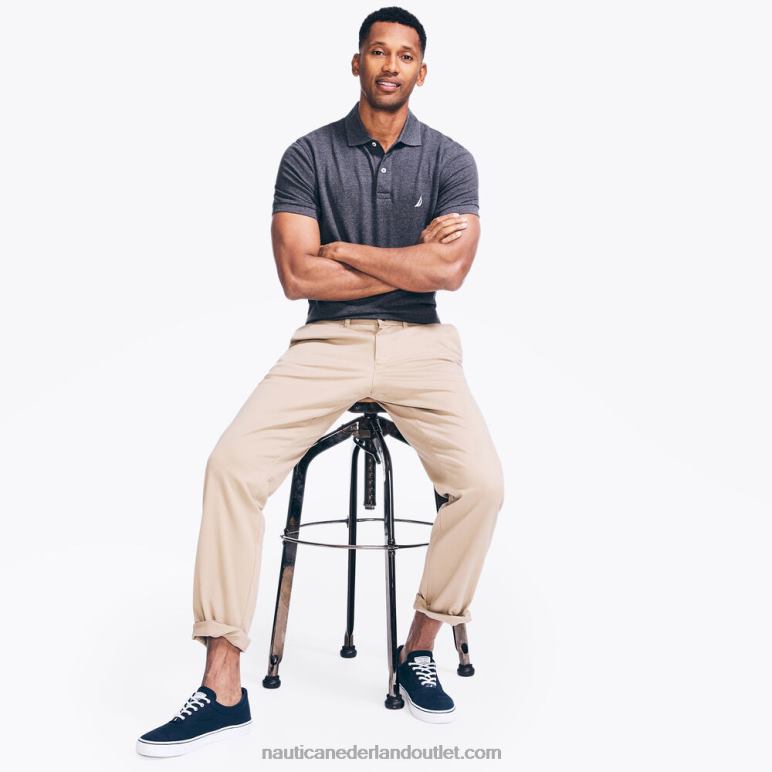 twill broek met klassieke pasvorm echt kaki Nautica 0828F33 Heren