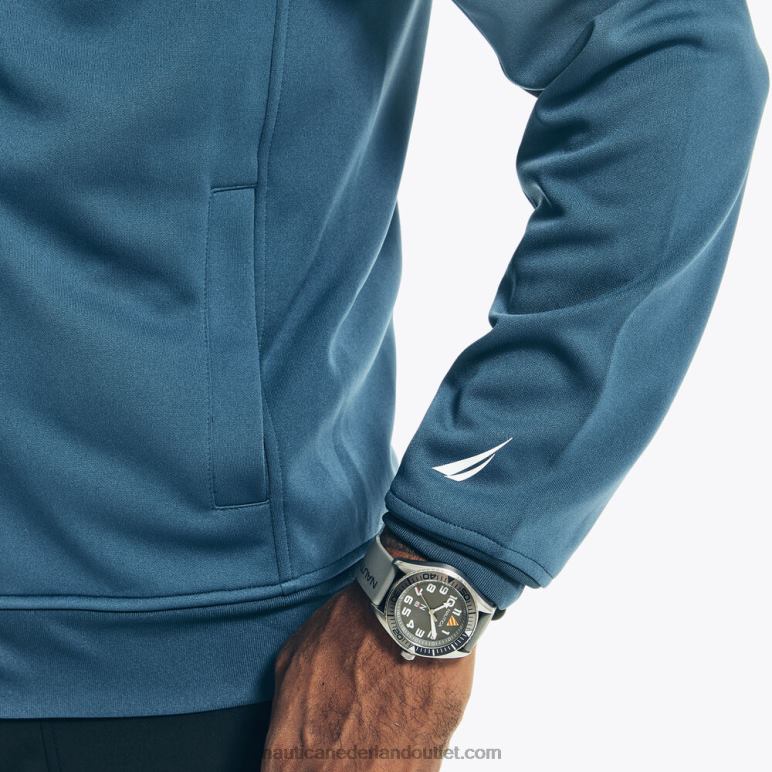 big & tall navtech duurzaam vervaardigd trainingsjack met volledige ritssluiting lapisblauw Nautica 0828F501 Heren