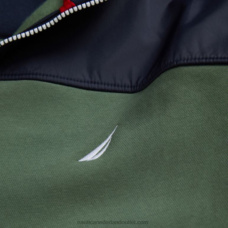groot en lang colorblock trainingsjack met volledige ritssluiting dennenbos Nautica 0828F604 Heren