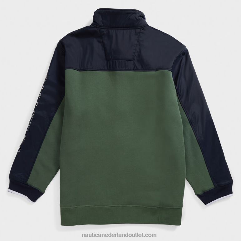 groot en lang colorblock trainingsjack met volledige ritssluiting dennenbos Nautica 0828F604 Heren