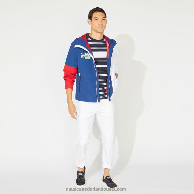 groot en lang lichtgewicht colorblock jack landgoed blauw Nautica 0828F659 Heren