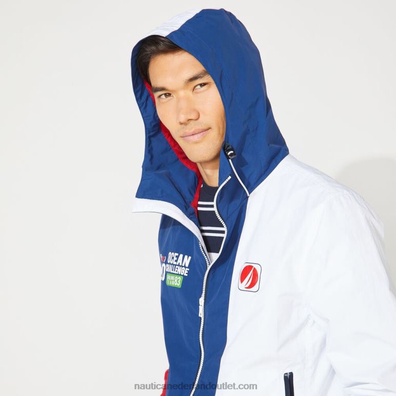 groot en lang lichtgewicht colorblock jack landgoed blauw Nautica 0828F659 Heren