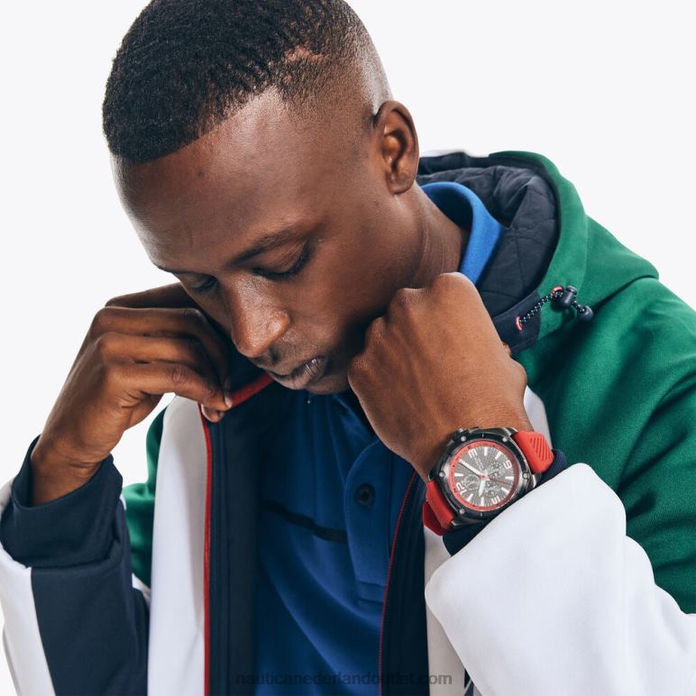 wedstrijd duurzaam vervaardigd jack met volledige ritssluiting Helder wit Nautica 0828F516 Heren